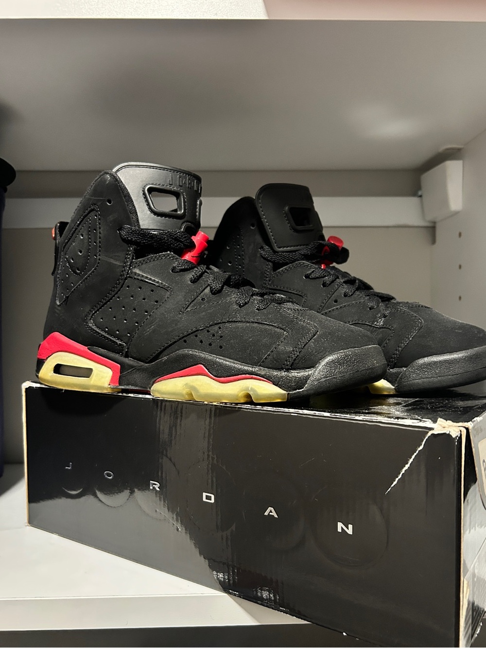 Air Jordan 6 Retro GS “Varsity Red” 2010 Black Red 5.5Y 384665-061 + Box